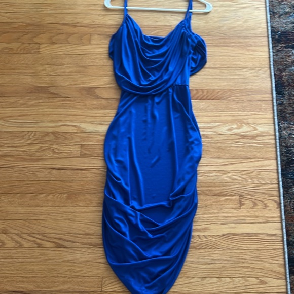 Blue draped vintage dress - Picture 4 of 5